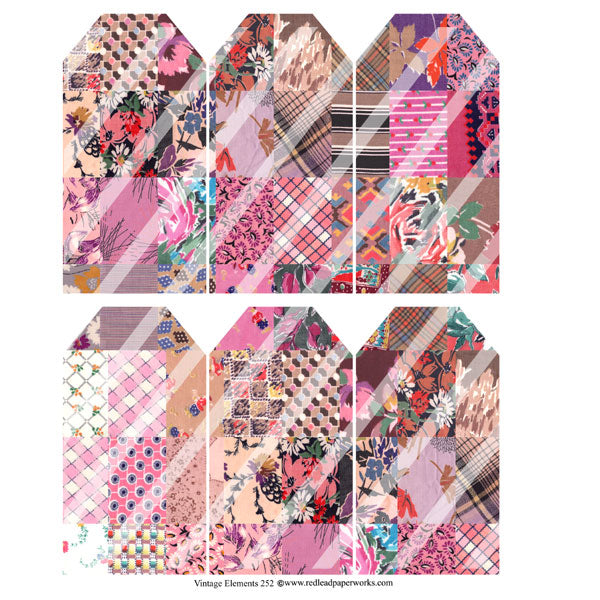 patchwork tag collage sheets