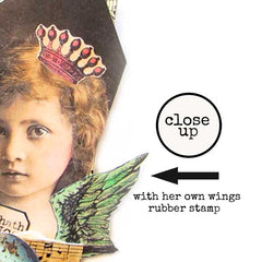 With Her Own Wings Rubber Stamp