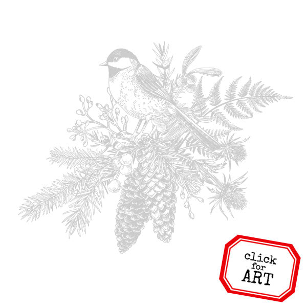 Winter Forest Bird Rubber Stamp Save 25%
