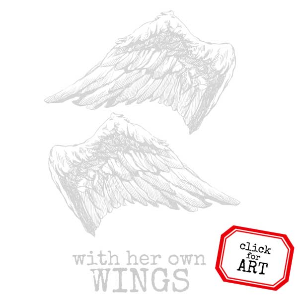 With Her Own Wings Rubber Stamp