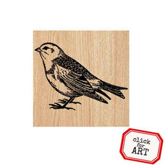 Wood Mount Little Bird Rubber Stamp