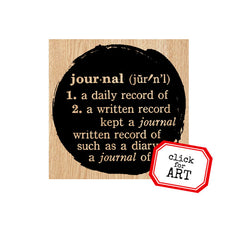Journal Circle Wood Mount Rubber Stamp