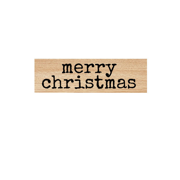 Merry Christmas Wood Mounted Rubber Stamp