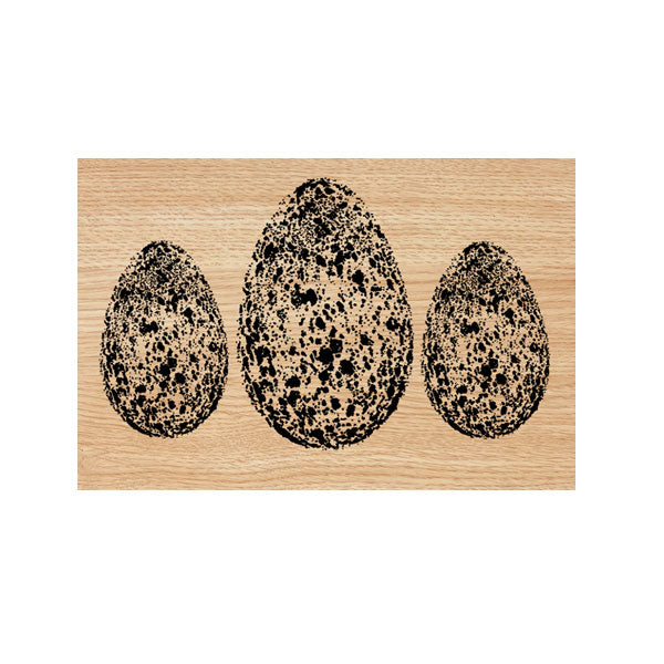 3 Speckled Eggs Wood Mount Rubber Stamp