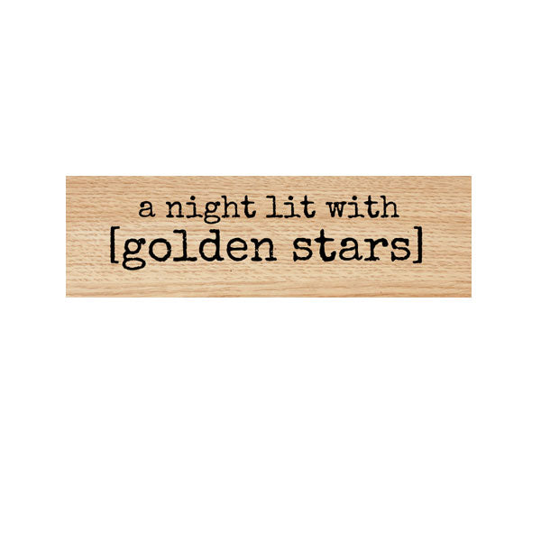 A Night Lit With Golden Stars Wood Mount Rubber Stamp