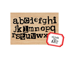 Mixed Media Alphabet Wood Mount Rubber Stamp