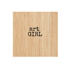 Art Girl Wood Mounted Rubber Stamp
