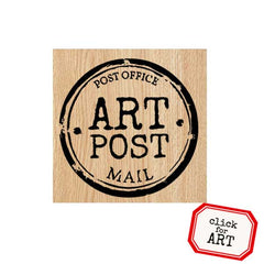 Red Lead Wood Mounted Rubber Stamps Art Post Wood Mounted Rubber Stamp.