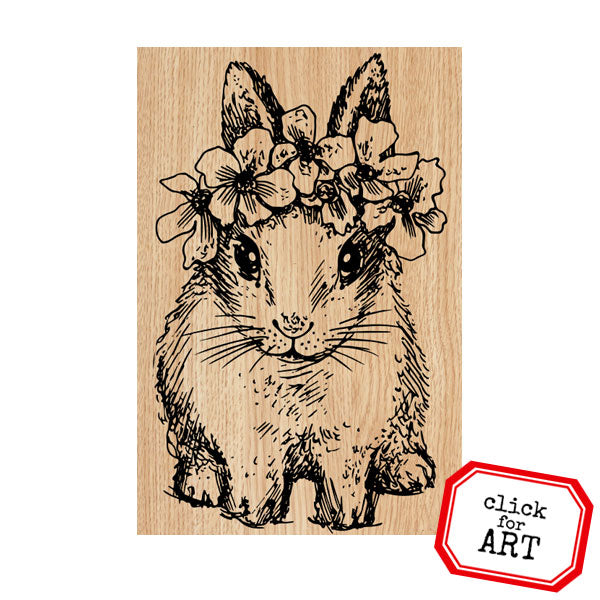 Wood Mount Baby Bessie Bunny Rubber Stamp