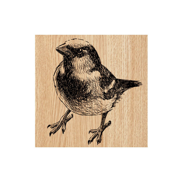 Belinda Baby Bird Wood Mount Rubber Stamp