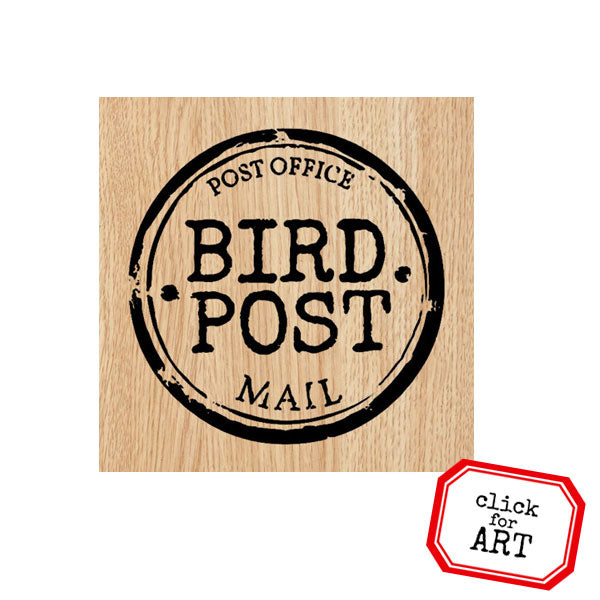 Bird Post Wood Mount Rubber Stamp
