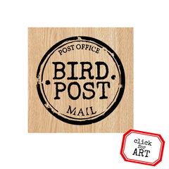 Bird Post Wood Mount Rubber Stamp
