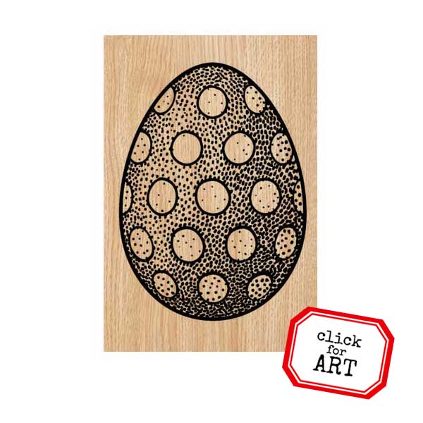 Polka Dot Easter Egg Wood Mount Rubber Stamp