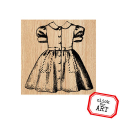 Wood Mount Dress Rubber Stamps