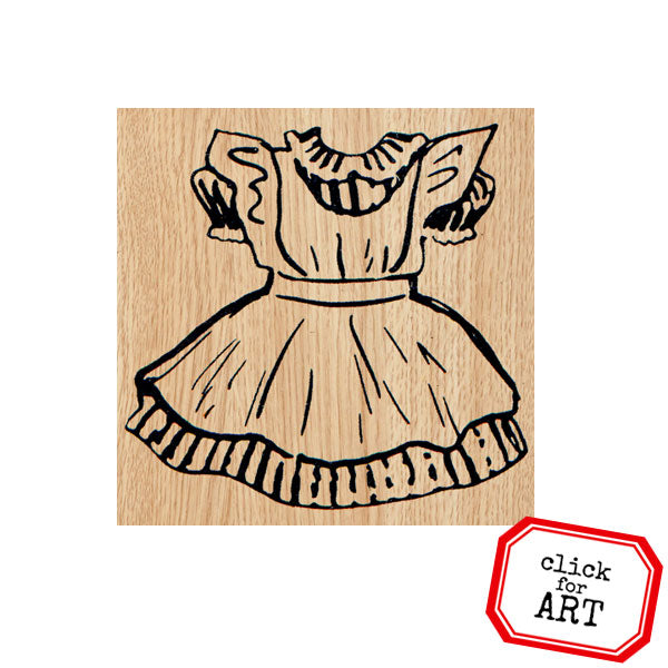 Wood Mount Dress Rubber Stamps