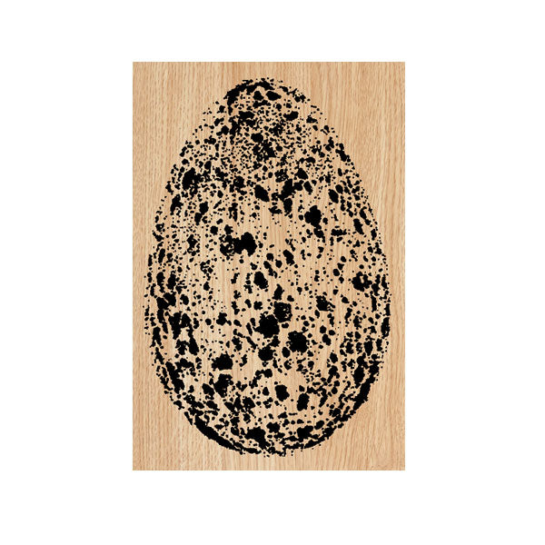 Speckled Egg Wood Mount Rubber Stamp