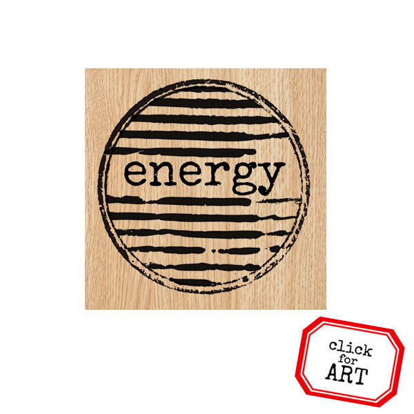 Energy Circle Wood Mount Rubber Stamp