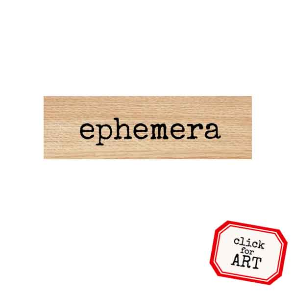 Wood Mounted Ephemera Rubber Stamp