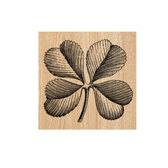 4 Leaf Clover Wood Mount Rubber Stamp
