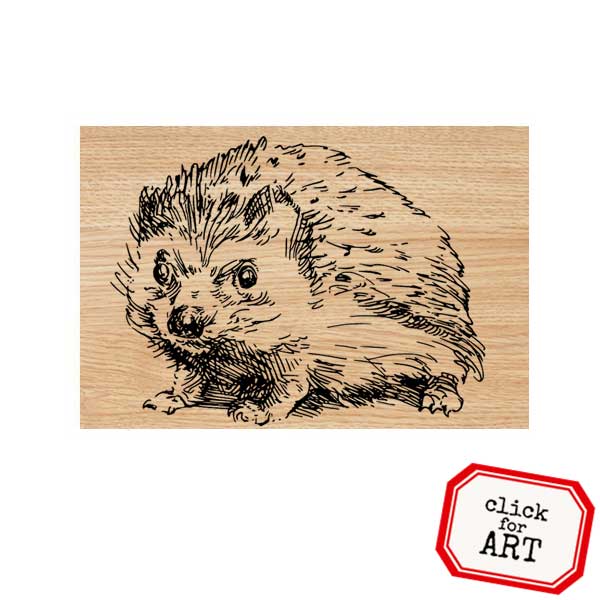 Wood Mount Hedgehog Rubber Stamp