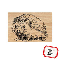 Hedgehog Wood Mount Rubber Stamp