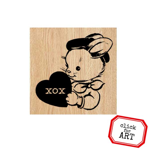 Wood Mount Julien XOX Rubber Stamp
