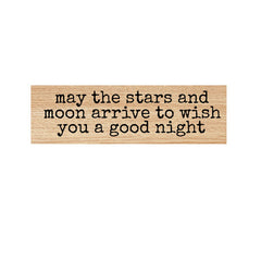 May the Stars and Moon Wood Mounted Rubber Stamp