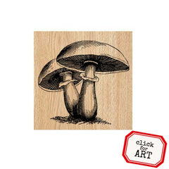 Wood Mount Mushrooms Rubber Stamp