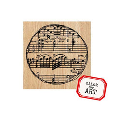 music wood mount rubber stamp