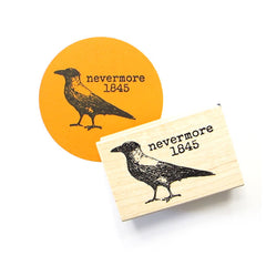 Raven Halloween Wood Mount Rubber Stamp