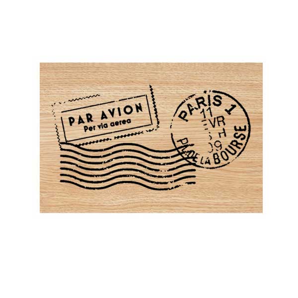 Paris Postage Par Avion Wood Mount Rubber Stamp