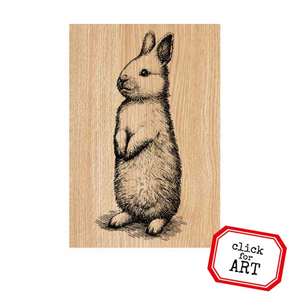 Wood Mount Blossom Bunny Rubber Stamp