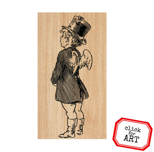 Pierre Cupid Wood Mounted Rubber Stamp Save 20%