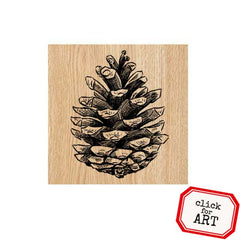 Pine Cone Wood Mount Rubber Stamp