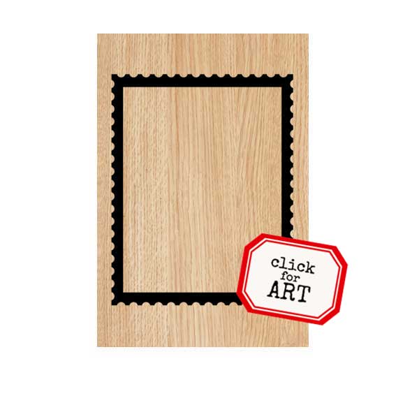 postage stamp wood mount rubber stamp