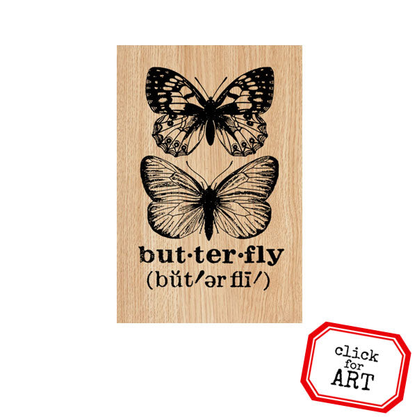 Butterfly Defined Wood Mount Rubber Stamp