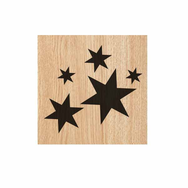 Wood Mount Night Sky Stars Rubber Stamp