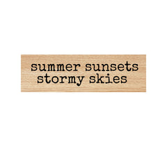 Summer Sunsets Stormy Skies Wood Mount Rubber Stamp