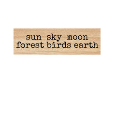 Sun Sky Moon Wood Mount Rubber Stamp