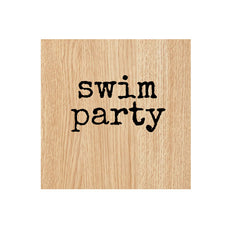 Swim Party Wood Mount Rubber Stamp