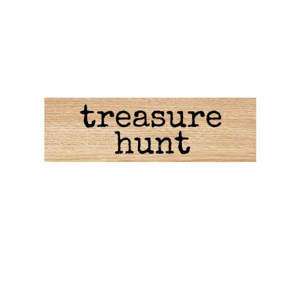 Wood Mount Treasure Hunt Rubber Stamp