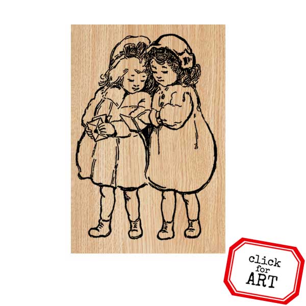 2 Sisters Valentine Letter Wood Mount Rubber Stamp