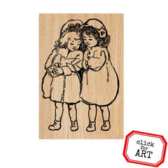 2 Sisters Valentine Letter Wood Mount Rubber Stamp