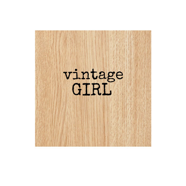 Vintage Girl Wood Mount Rubber Stamp