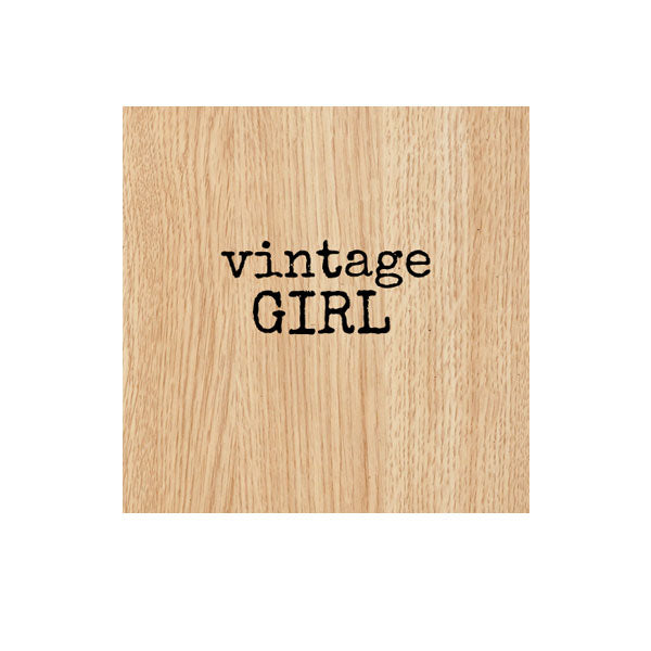 Wood Mount Vintage Girl Rubber Stamp