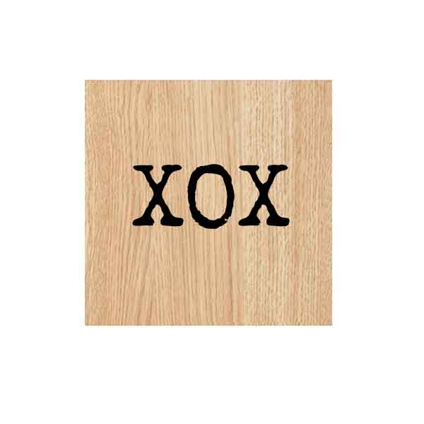 Wood Mount XOX Valentine Rubber Stamp