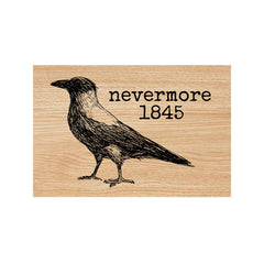 Raven Halloween Wood Mount Rubber Stamp