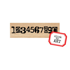Mixed Media Numbers Wood Mount Rubber Stamp