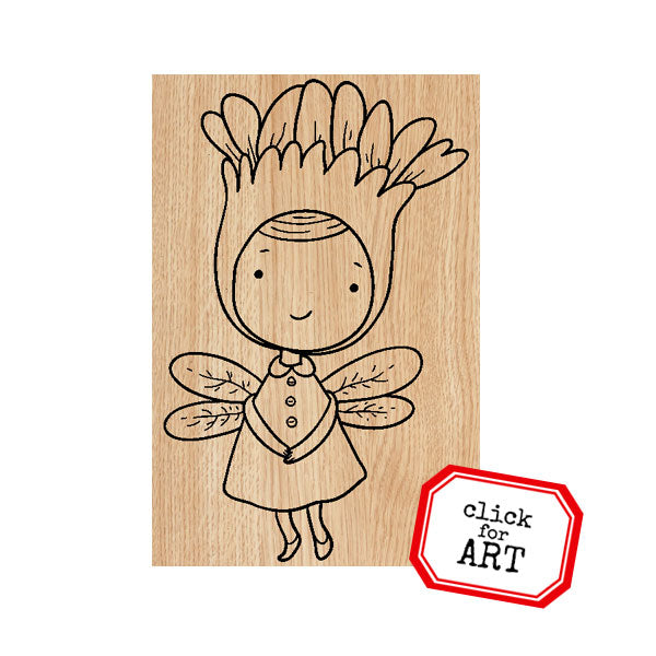 Penelope WimZe Wood Mounted Rubber Stamp