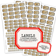 Word Labels Collage Sheet Collection